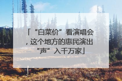 “白菜价”看演唱会，这个地方的惠民演出“声”入千万家