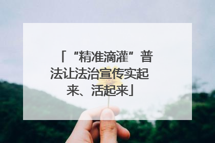 “精准滴灌”普法让法治宣传实起来、活起来