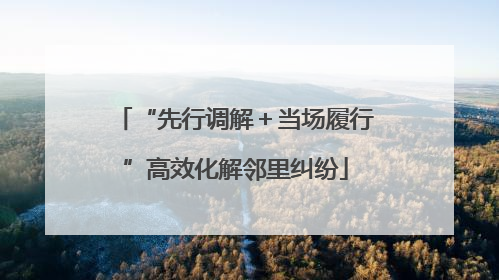 “先行调解＋当场履行”高效化解邻里纠纷