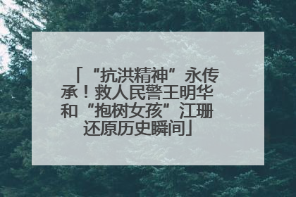 “抗洪精神”永传承！救人民警王明华和“抱树女孩”江珊还原历史瞬间