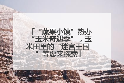 “蔬果小镇”热办“玉米奇遇季”，玉米田里的“迷宫王国”等您来探索