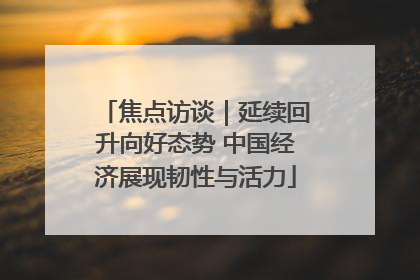 焦点访谈｜延续回升向好态势 中国经济展现韧性与活力