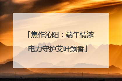焦作沁阳：端午情浓 电力守护艾叶飘香