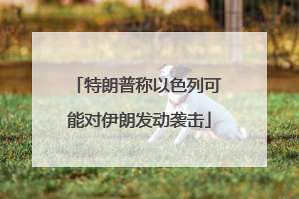 特朗普称以色列可能对伊朗发动袭击