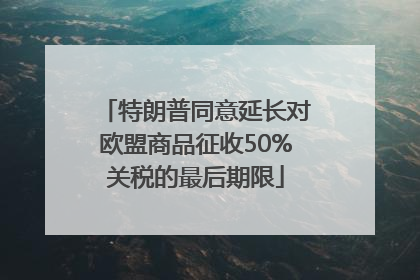 特朗普同意延长对欧盟商品征收50%关税的最后期限