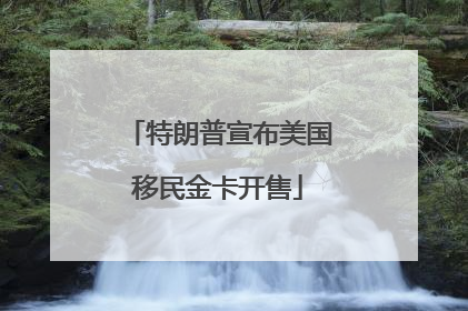 特朗普宣布美国移民金卡开售