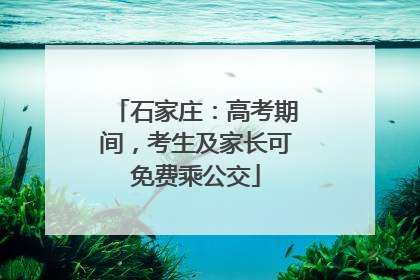 石家庄：高考期间，考生及家长可免费乘公交