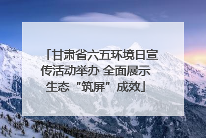 甘肃省六五环境日宣传活动举办 全面展示生态“筑屏”成效