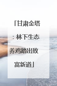 甘肃金塔：林下生态养鸡踏出致富新道
