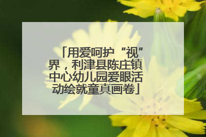 用爱呵护“视”界，利津县陈庄镇中心幼儿园爱眼活动绘就童真画卷
