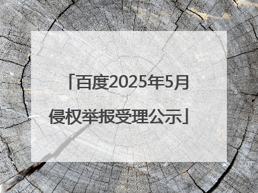 百度2025年5月侵权举报受理公示