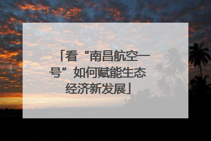看“南昌航空一号”如何赋能生态经济新发展
