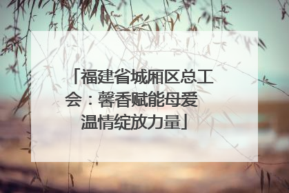 福建省城厢区总工会：馨香赋能母爱 温情绽放力量
