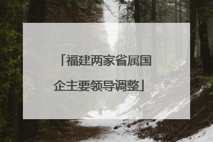 福建两家省属国企主要领导调整