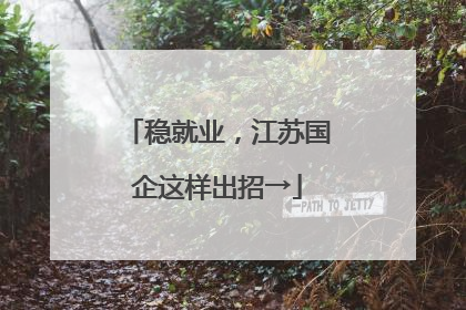 稳就业，江苏国企这样出招→
