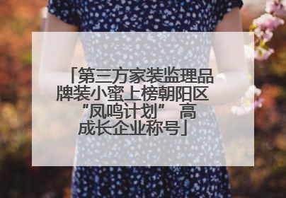 第三方家装监理品牌装小蜜上榜朝阳区 “凤鸣计划” 高成长企业称号
