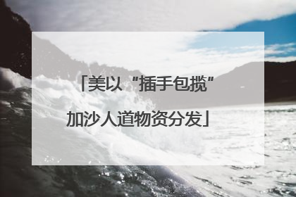 美以“插手包揽”加沙人道物资分发