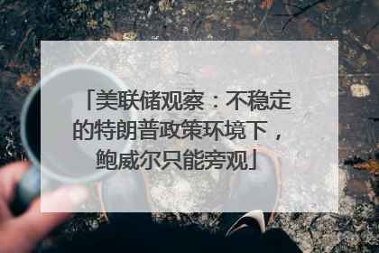 美联储观察：不稳定的特朗普政策环境下，鲍威尔只能旁观