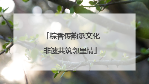 粽香传韵承文化 非遗共筑邻里情