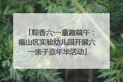 粽香六一·童趣端午：福山区实验幼儿园开展六一亲子嘉年华活动