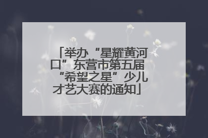 举办“星耀黄河口”东营市第五届“希望之星”少儿才艺大赛的通知