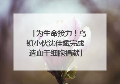 为生命接力！乌镇小伙沈佳斌完成造血干细胞捐献