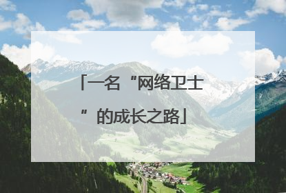 一名“网络卫士”的成长之路