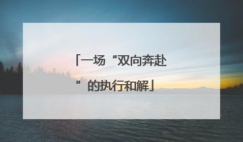 一场“双向奔赴”的执行和解