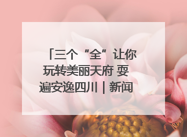 三个“全”让你玩转美丽天府 耍遍安逸四川｜新闻发布最前线