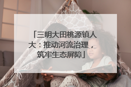三明大田桃源镇人大：推动河流治理，筑牢生态屏障