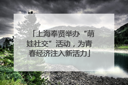 上海奉贤举办“萌娃社交”活动，为青春经济注入新活力