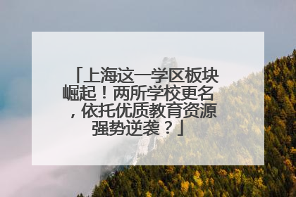 上海这一学区板块崛起！两所学校更名，依托优质教育资源强势逆袭？