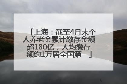 上海：截至4月末个人养老金累计缴存金额超180亿，人均缴存额约1万居全国第一