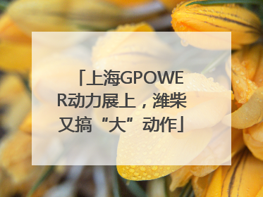 上海GPOWER动力展上，潍柴又搞“大”动作