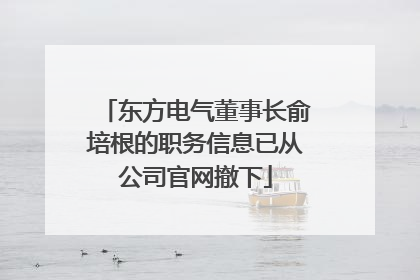 东方电气董事长俞培根的职务信息已从公司官网撤下