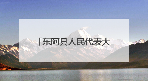 东阿县人民代表大会常务委员会公告