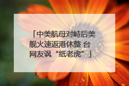 中美航母对峙后美舰火速返港休整 台网友讽“纸老虎”
