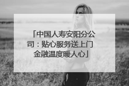 中国人寿安阳分公司：贴心服务送上门 金融温度暖人心