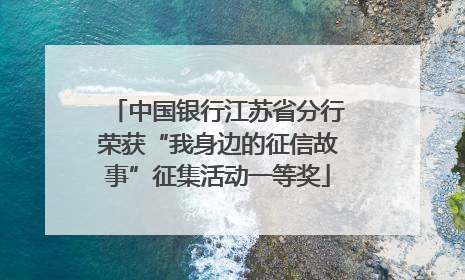 中国银行江苏省分行荣获“我身边的征信故事”征集活动一等奖