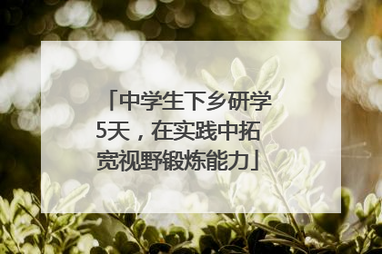 中学生下乡研学5天，在实践中拓宽视野锻炼能力