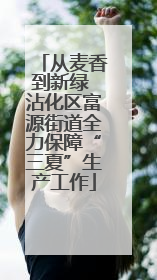 从麦香到新绿 沾化区富源街道全力保障“三夏”生产工作