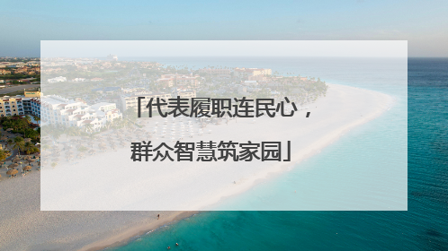 代表履职连民心，群众智慧筑家园