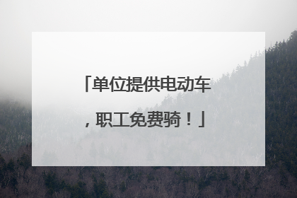 单位提供电动车，职工免费骑！