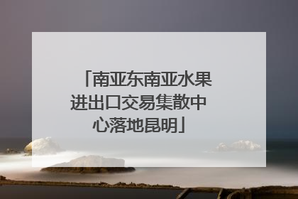 南亚东南亚水果进出口交易集散中心落地昆明