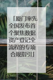 厦门率先全国发布首个聚焦数据资产登记全流程的专项合规指引