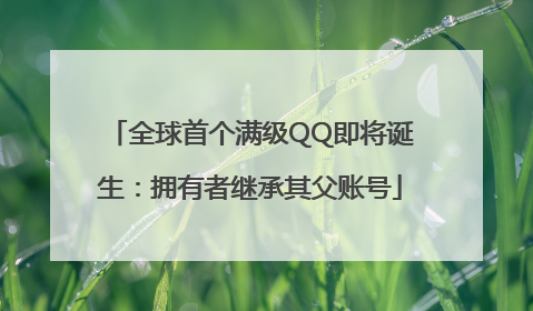 全球首个满级QQ即将诞生：拥有者继承其父账号