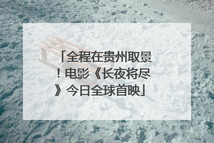 全程在贵州取景！电影《长夜将尽》今日全球首映