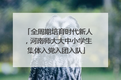 全周期培育时代新人，河南师大大中小学生集体入党入团入队