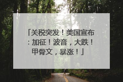 关税突发！美国宣布：加征！波音，大跌！甲骨文，暴涨！
