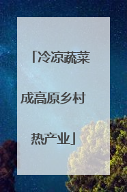 冷凉蔬菜成高原乡村热产业